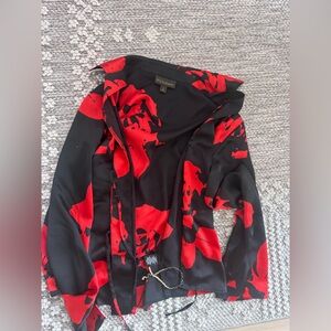 BOLD elements Red and Black Floral Top
